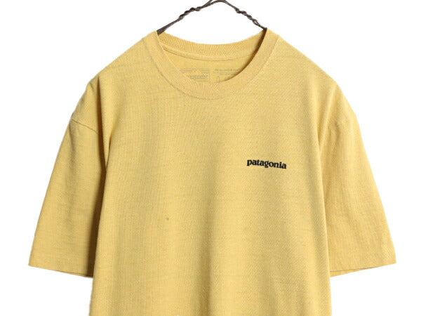19年製 パタゴニア 両面 プリント 半袖 Tシャツ メンズ М / 古着 Patagonia アウトドア P6 ボックスロゴ バックプリント クルーネック 黄