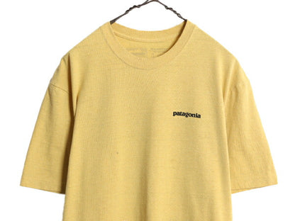19年製 パタゴニア 両面 プリント 半袖 Tシャツ メンズ М / 古着 Patagonia アウトドア P6 ボックスロゴ バックプリント クルーネック 黄