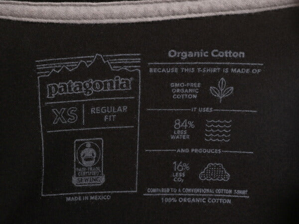 21年製 パタゴニア 両面 プリント 半袖 Tシャツ メンズ XS / 古着 Patagonia アウトドア フィッツロイ P-6 バックプリント ボックスロゴ 黒