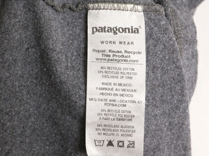 19年製 パタゴニア ポケット付き 両面 プリント 半袖 Tシャツ メンズ L / Patagonia アウトドア ポケT P6 ボックスロゴ バックプリント 灰