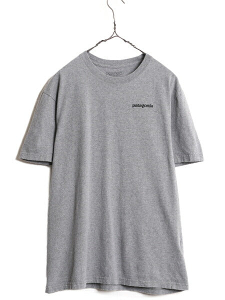 16年製 パタゴニア 両面 プリント 半袖 Tシャツ メンズ М / 古着 Patagonia アウトドア フィッツロイ P6 バックプリント ボックスロゴ 灰