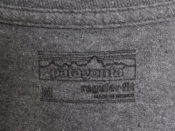 16年製 パタゴニア 両面 プリント 半袖 Tシャツ メンズ М / 古着 Patagonia アウトドア フィッツロイ P6 バックプリント ボックスロゴ 灰