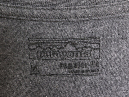 16年製 パタゴニア 両面 プリント 半袖 Tシャツ メンズ М / 古着 Patagonia アウトドア フィッツロイ P6 バックプリント ボックスロゴ 灰