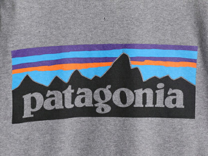 16年製 パタゴニア 両面 プリント 半袖 Tシャツ メンズ М / 古着 Patagonia アウトドア フィッツロイ P6 バックプリント ボックスロゴ 灰