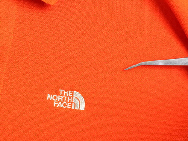 ノースフェイス 半袖 ポロシャツ メンズ L / The North Face アウトドア 半袖シャツ ストレッチ ワンポイント ボックス オレンジ ロゴ刺繍