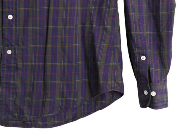 90s ポロ ラルフローレン チェック 長袖 シャツ メンズ L 古着 オールド 長袖シャツ 薄手 コットン ポニー無し マルチカラー シンプル 細身