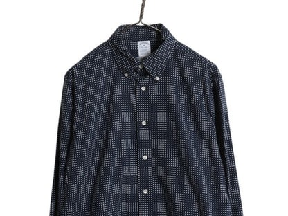 ブルックスブラザーズ 総柄 長袖 ボタンダウン シャツ メンズ М / 古着 スーピマ コットン BD 長袖シャツ ワイシャツ カジュアル きれいめ
