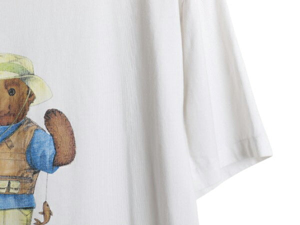 90s ポロベア ポロ ラルフローレン プリント 半袖 Tシャツ メンズ レディース S / オールド キャラクター シングルステッチ カットソー 白
