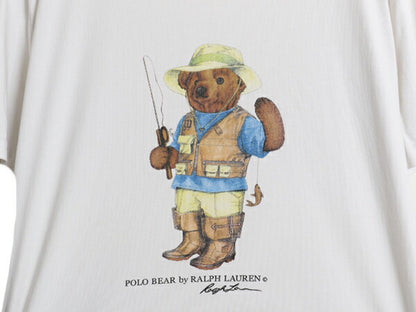 90s ポロベア ポロ ラルフローレン プリント 半袖 Tシャツ メンズ レディース S / オールド キャラクター シングルステッチ カットソー 白