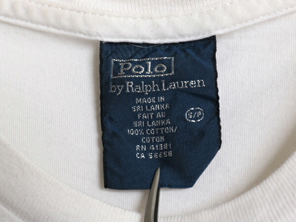 90s ポロベア ポロ ラルフローレン プリント 半袖 Tシャツ メンズ レディース S / オールド キャラクター シングルステッチ カットソー 白