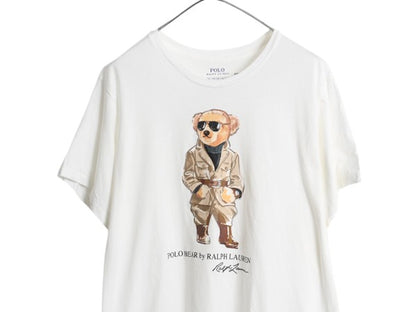 ポロベア ポロ ラルフローレン プリント 半袖 Tシャツ メンズ XXL 白 キャラクター クルーネック シングルステッチ 大きいサイズ ホワイト