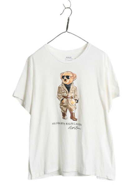 ポロベア ポロ ラルフローレン プリント 半袖 Tシャツ メンズ XXL 白 キャラクター クルーネック シングルステッチ 大きいサイズ ホワイト