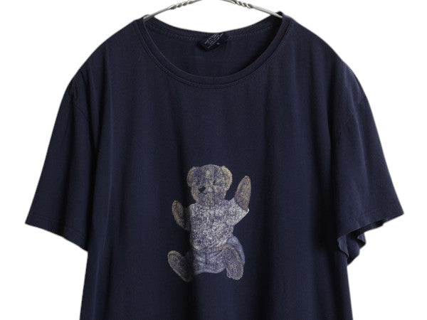 90s ポロベア ポロスポーツ ラルフローレン プリント 半袖 Tシャツ メンズ XL / 古着 オールド キャラクター クルーネック 紺 大きいサイズ