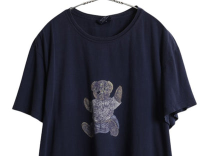 90s ポロベア ポロスポーツ ラルフローレン プリント 半袖 Tシャツ メンズ XL / 古着 オールド キャラクター クルーネック 紺 大きいサイズ