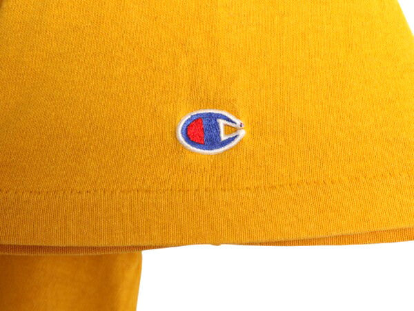 80s USA製 チャンピオン 半袖 Tシャツ メンズ М 小さめ S 程/ ヴィンテージ 100% コットン ヘビーウェイト ワンポイント スクリプト ロゴ