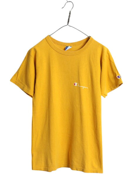 80s USA製 チャンピオン 半袖 Tシャツ メンズ М 小さめ S 程/ ヴィンテージ 100% コットン ヘビーウェイト ワンポイント スクリプト ロゴ