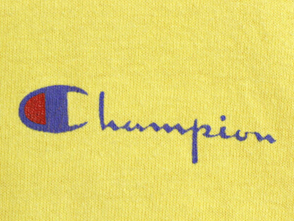 80s USA製 チャンピオン 半袖 Tシャツ メンズ М 小さめ S 程/ ヴィンテージ 100% コットン ワンポイント ヘビーウェイト スクリプト ロゴ