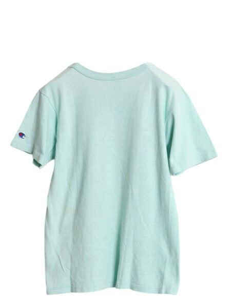 80s USA製 チャンピオン 半袖 Tシャツ レディース S / ヴィンテージ 100% コットン ワンポイント ヘビーウェイト 目付き スクリプト ロゴ