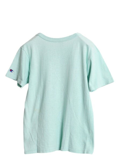 80s USA製 チャンピオン 半袖 Tシャツ レディース S / ヴィンテージ 100% コットン ワンポイント ヘビーウェイト 目付き スクリプト ロゴ