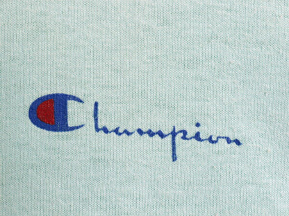 80s USA製 チャンピオン 半袖 Tシャツ レディース S / ヴィンテージ 100% コットン ワンポイント ヘビーウェイト 目付き スクリプト ロゴ