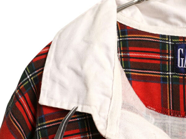 90s オールド ギャップ チェック 長袖 ラガーシャツ メンズ XL 旧タグ ラグビー 長袖シャツ コットン ボックス マルチカラー 大きいサイズ
