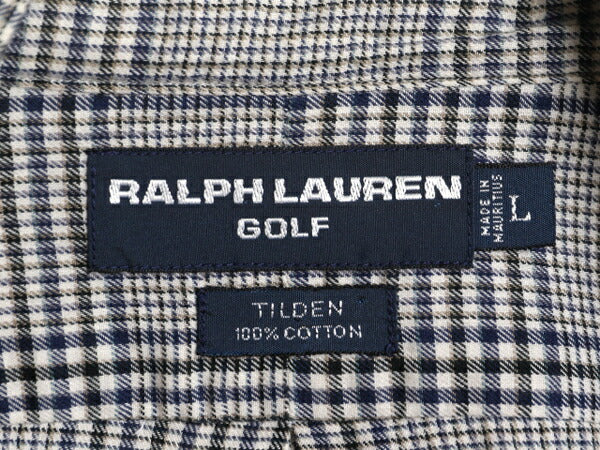 90s ラルフローレン ゴルフ チェック 長袖 ボタンダウン シャツ メンズ L / 90年代 オールド POLO GOLF TILDEN ポロ コットン ワンポイント