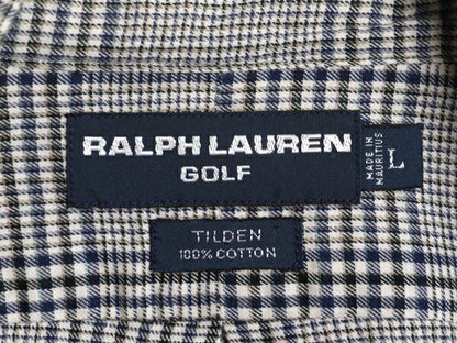 90s ラルフローレン ゴルフ チェック 長袖 ボタンダウン シャツ メンズ L / 90年代 オールド POLO GOLF TILDEN ポロ コットン ワンポイント