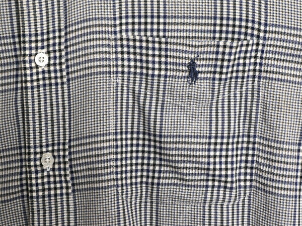 90s ラルフローレン ゴルフ チェック 長袖 ボタンダウン シャツ メンズ L / 90年代 オールド POLO GOLF TILDEN ポロ コットン ワンポイント