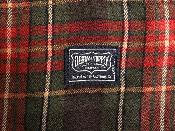 デニム&サプライ ラルフローレン チェック 長袖 シャツ メンズ L ポロ DENIM&SUPPLY コットン マチ付き ヴィンテージ モデル マルチカラー