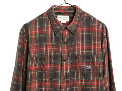 デニム&サプライ ラルフローレン チェック 長袖 シャツ メンズ L ポロ DENIM&SUPPLY コットン マチ付き ヴィンテージ モデル マルチカラー