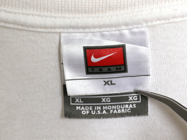 00s ナイキ プリント 長袖 Tシャツ メンズ XL オールド / ロンT ヘビーウェイト コットン センター スモール スウッシュ 大きいサイズ 白