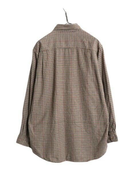 90s オービス チェック ボタンダウン 長袖 フランネル シャツ メンズ M オールド 旧タグ 長袖シャツ ネルシャツ コットン マルチカラー BD