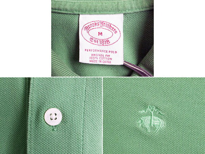 ■ ブルックスブラザーズ 鹿の子 半袖 ポロシャツ メンズ M / 古着 Brooks Brothers 半袖シャツ ワンポイント ロゴ刺繍 ライト グリーン 緑