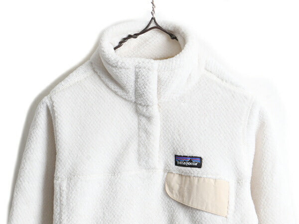希少サイズ XS ■ 18年製 パタゴニア リツール スナップT プルオーバー ジャケット ( レディース ) 古着 Patagonia フリース ブルゾン 白