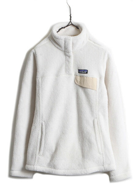 希少サイズ XS ■ 18年製 パタゴニア リツール スナップT プルオーバー ジャケット ( レディース ) 古着 Patagonia フリース ブルゾン 白