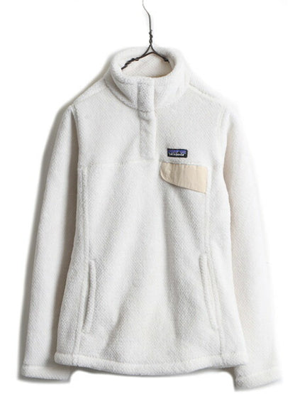希少サイズ XS ■ 18年製 パタゴニア リツール スナップT プルオーバー ジャケット ( レディース ) 古着 Patagonia フリース ブルゾン 白