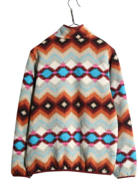 パタゴニア 総柄 ライトウェイト シンチラ スナップT レディース S / 16年製 古着 PATAGONIA フリース プルオーバー ジャケット ネイティブ