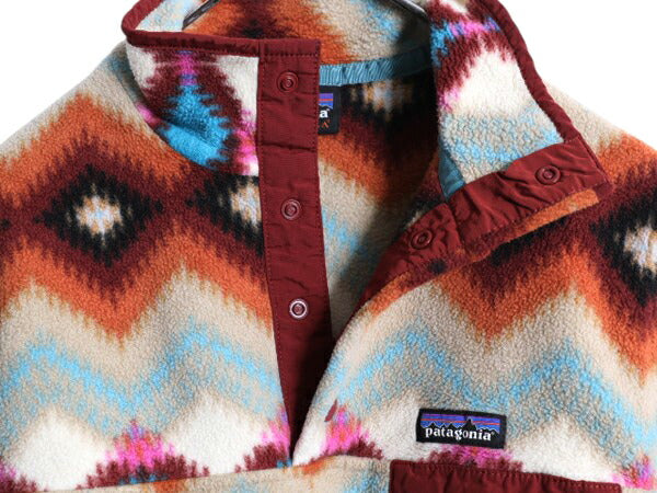 パタゴニア 総柄 ライトウェイト シンチラ スナップT レディース S / 16年製 古着 PATAGONIA フリース プルオーバー ジャケット ネイティブ