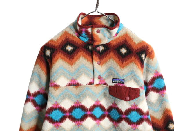 パタゴニア 総柄 ライトウェイト シンチラ スナップT レディース S / 16年製 古着 PATAGONIA フリース プルオーバー ジャケット ネイティブ