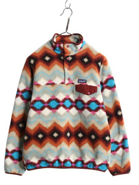 パタゴニア 総柄 ライトウェイト シンチラ スナップT レディース S / 16年製 古着 PATAGONIA フリース プルオーバー ジャケット ネイティブ