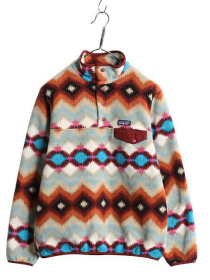 パタゴニア 総柄 ライトウェイト シンチラ スナップT レディース S / 16年製 古着 PATAGONIA フリース プルオーバー ジャケット ネイティブ