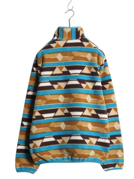 パタゴニア 総柄 ライトウェイト シンチラ スナップT レディース М 古着 14年製 PATAGONIA ネイティブ フリース プルオーバー ジャケット