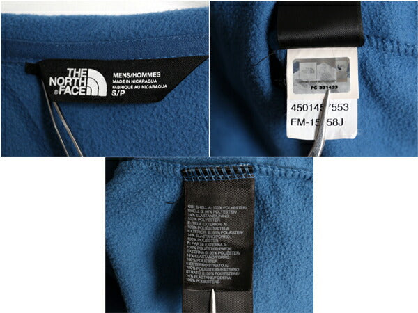 ノースフェイス TECH 100 フリース 長袖 Tシャツ メンズ S / The North face アウトドア ハイネック ロンT インナー ツートン 胸ポケット