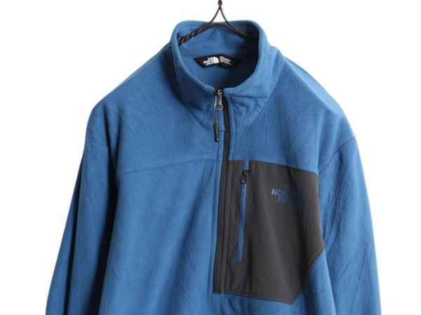ノースフェイス TECH 100 フリース 長袖 Tシャツ メンズ S / The North face アウトドア ハイネック ロンT インナー ツートン 胸ポケット