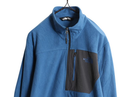 ノースフェイス TECH 100 フリース 長袖 Tシャツ メンズ S / The North face アウトドア ハイネック ロンT インナー ツートン 胸ポケット