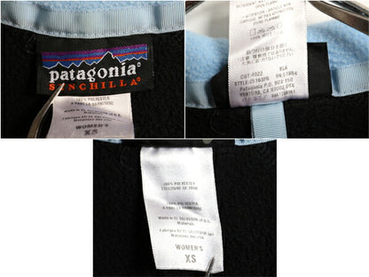 パタゴニア シンチラ フリース ベスト レディース XS / 古着 06年製 Patagonia アウトドア フルジップ 重ね着 前開き ハイネック ブラック