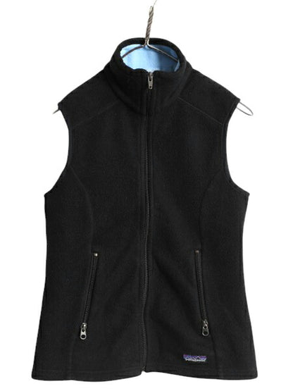 パタゴニア シンチラ フリース ベスト レディース XS / 古着 06年製 Patagonia アウトドア フルジップ 重ね着 前開き ハイネック ブラック