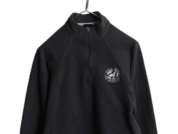 00s パタゴニア キャプリーン ハーフジップ 長袖 フリース Tシャツ レディース L / 古着 04年製 オールド PATAGONIA ハイネック ロンT 濃灰