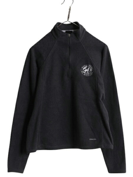 00s パタゴニア キャプリーン ハーフジップ 長袖 フリース Tシャツ レディース L / 古着 04年製 オールド PATAGONIA ハイネック ロンT 濃灰