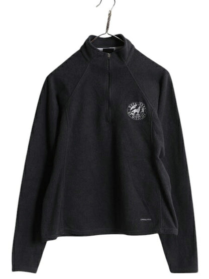 00s パタゴニア キャプリーン ハーフジップ 長袖 フリース Tシャツ レディース L / 古着 04年製 オールド PATAGONIA ハイネック ロンT 濃灰